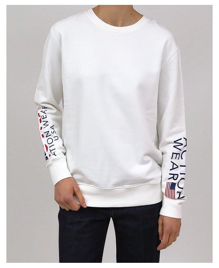 Autry - Iconic Flag Sweatshirt White Woman SWIW A113 P22 7