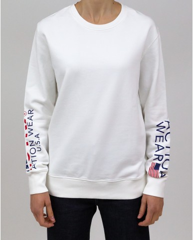 Autry - Iconic Flag Sweatshirt White Woman SWIW A113 P22 8