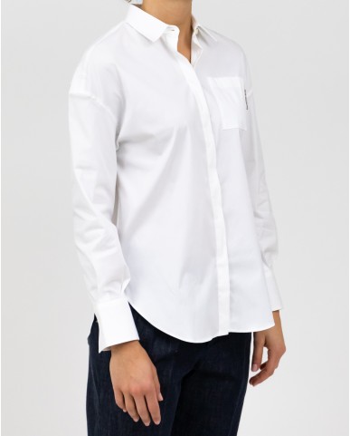 Brunello Cucinelli - White Shirt with Monile M0091MF116 C159 P23