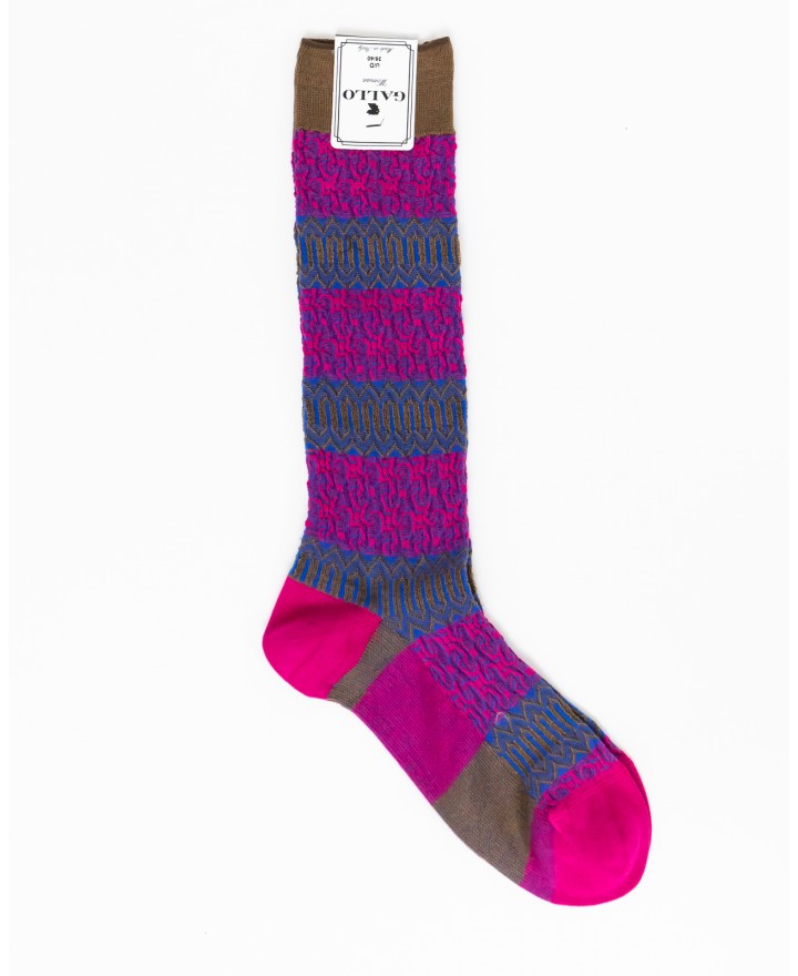 Gallo - Women's Fuchsia Patterned Socks AP514091 13805 P23