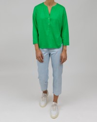 Majestic - T-Shirt Serafino Donna Apple Green E23M011-FTU049 607 P23