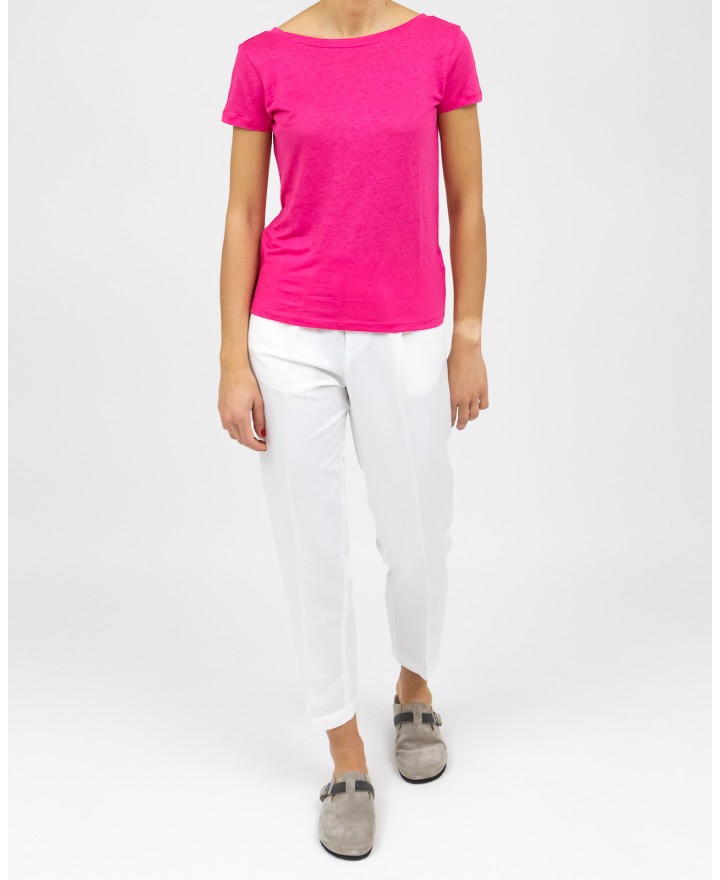 Majestic - T-shirt Donna Flamingo Scollo DietroE23M011-FTS716 434 P23