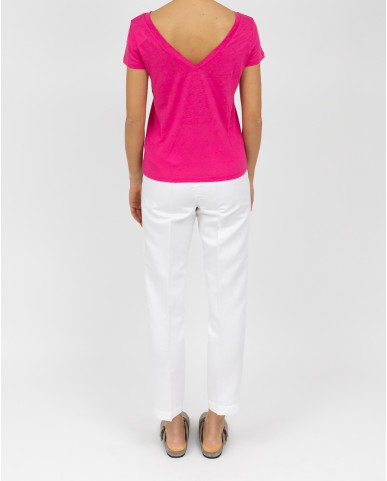 Majestic - T-shirt Donna Flamingo Scollo DietroE23M011-FTS716 434 P23
