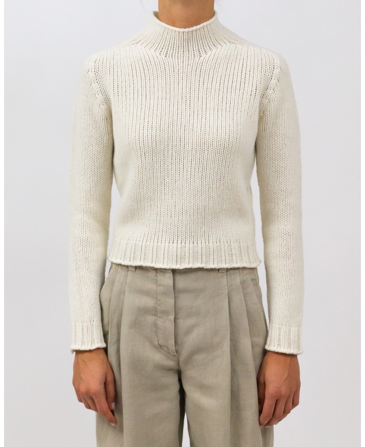 Arovescio - Women's White Turtleneck Sweater W23W6136 1300