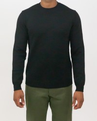 Roberto Collina - Men's Black Crew Neck Sweater RP02201 09 NERO I23