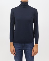 Aragona - Women's Blue Turtleneck Sweater D2804TF 471