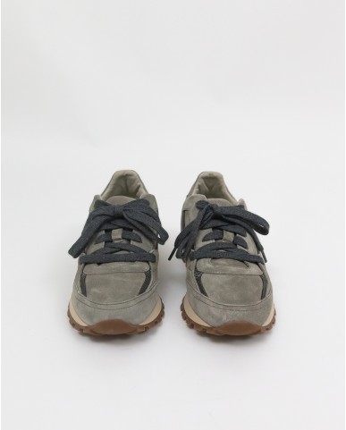 Brunello Cucinelli - Sneakers Donna in nabuk e monile MZSFG2530 C7661