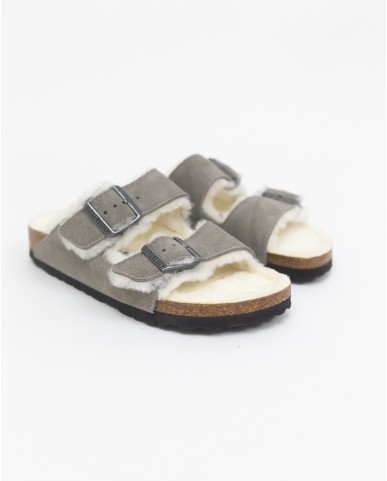 Birkenstock - Arizona Stone Donna con Shearling 1017403