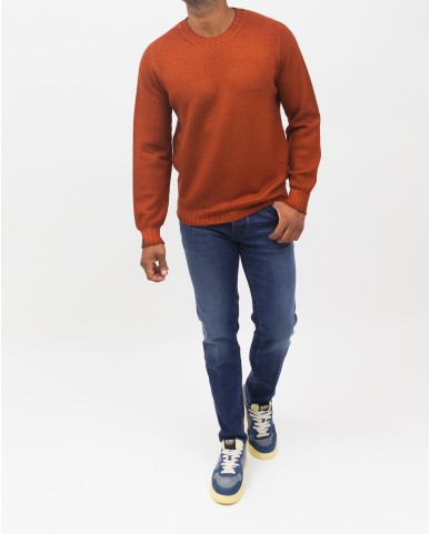 Arovescio - Men's Washed Orange Crew Neck Sweater W23M2014/2 231