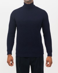 Rakki - Men's Torn Turtleneck Sweater TORN CRATERE WV BLUE
