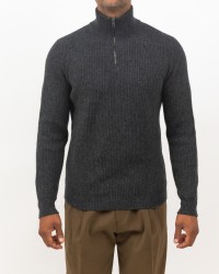 Roberto Collina - Men's Grey Half Zip Sweater RP40215 21 ANTRACITE