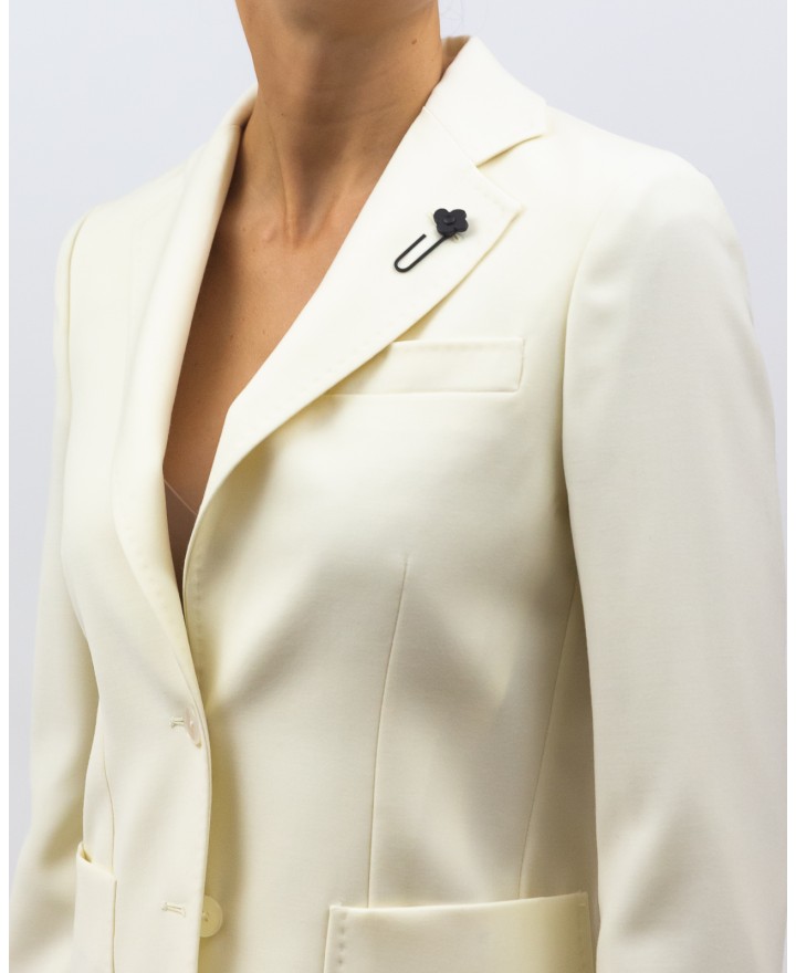 Lardini - Women's Ivory One-breasted Jacket A4MIRTILLO DB4022 12