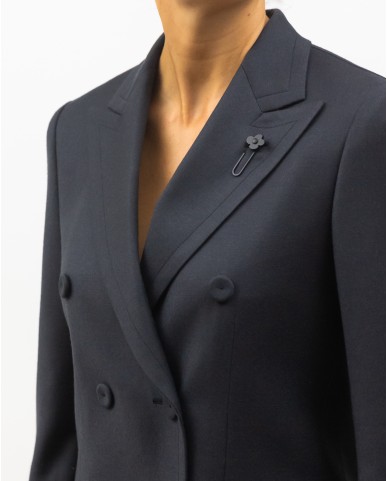 Lardini - Women's A4ADAM DB4017 920 Grey Double-breasted Jacket