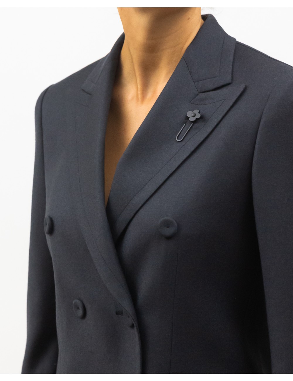 Lardini - Women's A4ADAM DB4017 920 Grey Double-breasted Jacket