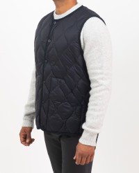 Taion - Men's Black Feather Vest T004ALSB U BLACK