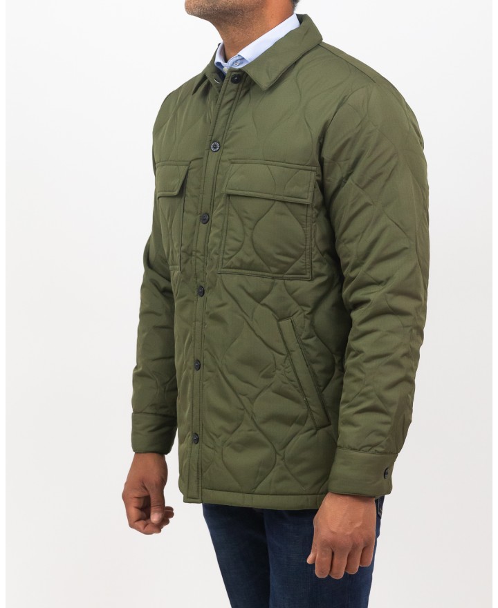 Taion - Men's Green Quilted Down Jacket T109CPOS D. OLIVE