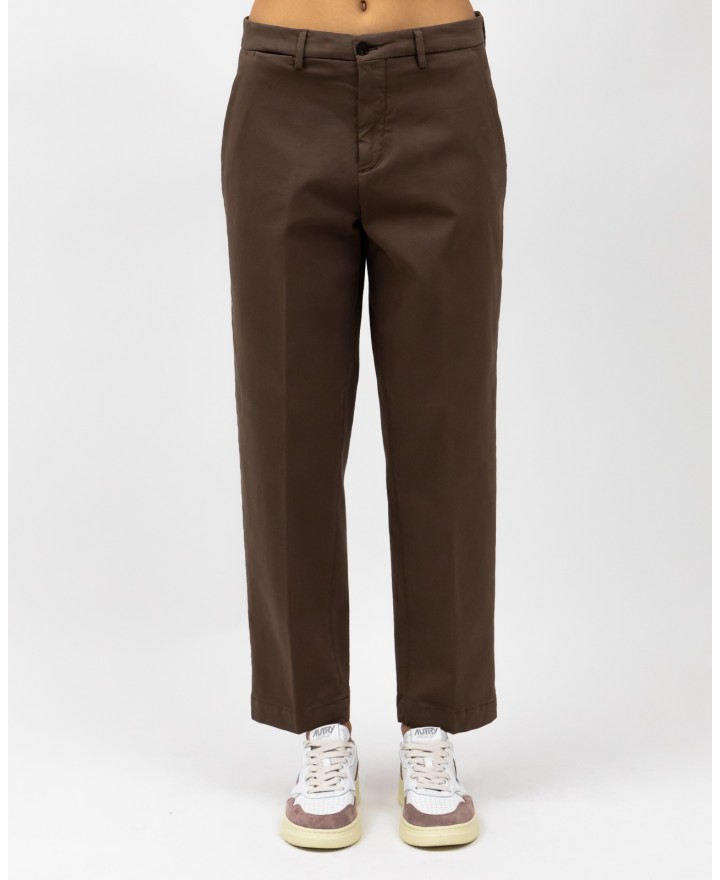 Briglia - Brown Cotton Trousers Women's JEANGW423053 BROWN