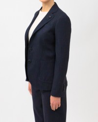 Lardini - Women's A4MIRTILLO DB4032 85 Blue Pinstripe One-breasted Jacket