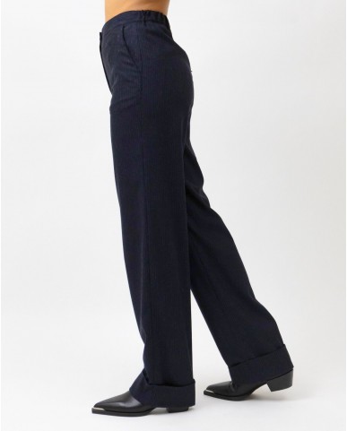 Lardini - Women's Blue Pinstripe Pant A4SMITH DB4032 850BI