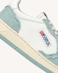 Autry - Shoe Medalist Bicolor Leather Canvas White/Blue Surf Woman AULW CB12 P24