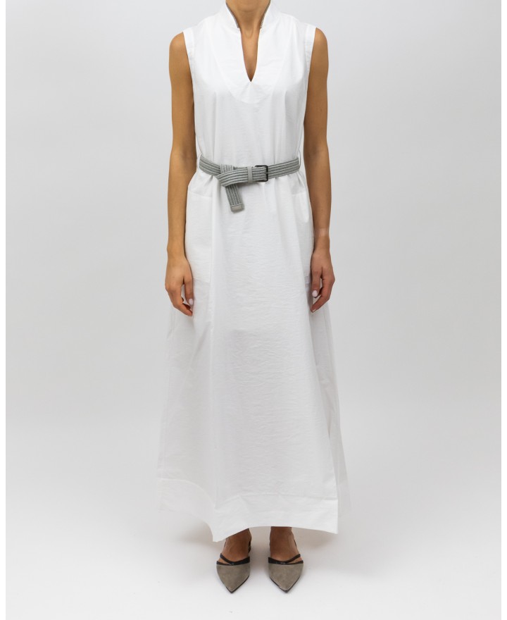 Brunello Cucinelli - Women's White Cotton Long Dress M0F79AEG63 C600