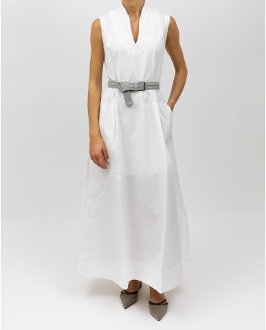 Brunello Cucinelli - Women's White Cotton Long Dress M0F79AEG63 C600