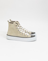 Brunello Cucinelli - Ivory Suede Women's High Sneakers Shoes MZSFG2617 CQF25