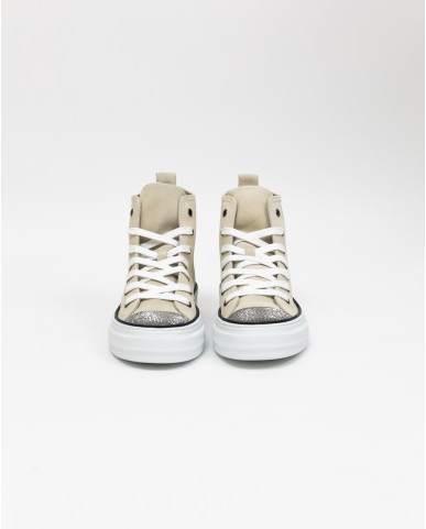 Brunello Cucinelli - Ivory Suede Women's High Sneakers Shoes MZSFG2617 CQF25