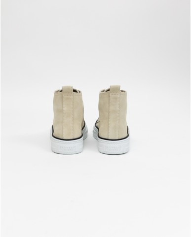 Brunello Cucinelli - Ivory Suede Women's High Sneakers Shoes MZSFG2617 CQF25