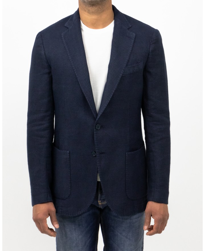 Santaniello - Giacca Pied de Poule Blu Uomo DS3449 GL797MF 78B