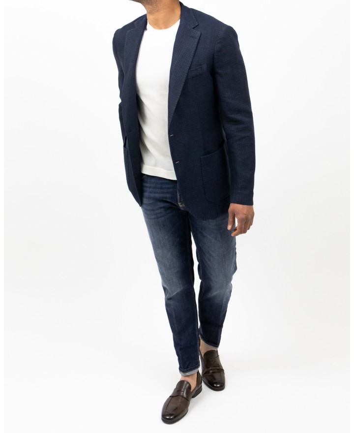 Santaniello - Giacca Pied de Poule Blu Uomo DS3449 GL797MF 78B