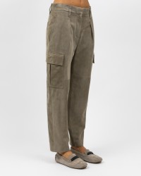 Brunello Cucinelli - Pantalone in Camoscio Taupe Donna M0PCLP8589 C8960 P24