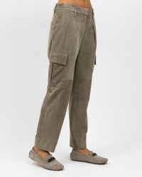 Brunello Cucinelli - Pantalone in Camoscio Taupe Donna M0PCLP8589 C8960 P24