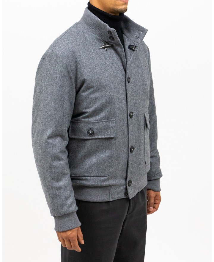 Fay - Giubbotto Bomber Lana Grigio Uomo NAM11490690WGZB605 I24