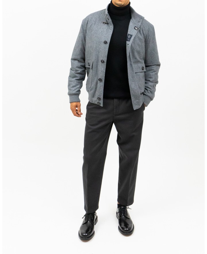 Fay - Giubbotto Bomber Lana Grigio Uomo NAM11490690WGZB605 I24