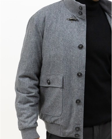 Fay - Giubbotto Bomber Lana Grigio Uomo NAM11490690WGZB605 I24