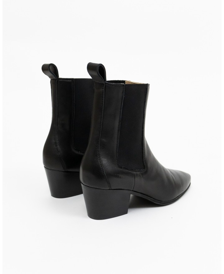 Copenhagen - Women's Black Shiny Leather Low Texan Boots CPH252 LEA BLK I24