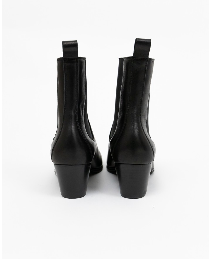 Copenhagen - Women's Black Shiny Leather Low Texan Boots CPH252 LEA BLK I24