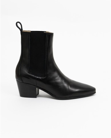 Copenhagen - Women's Black Shiny Leather Low Texan Boots CPH252 LEA BLK I24