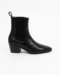 Copenhagen - Women's Black Shiny Leather Low Texan Boots CPH252 LEA BLK I24