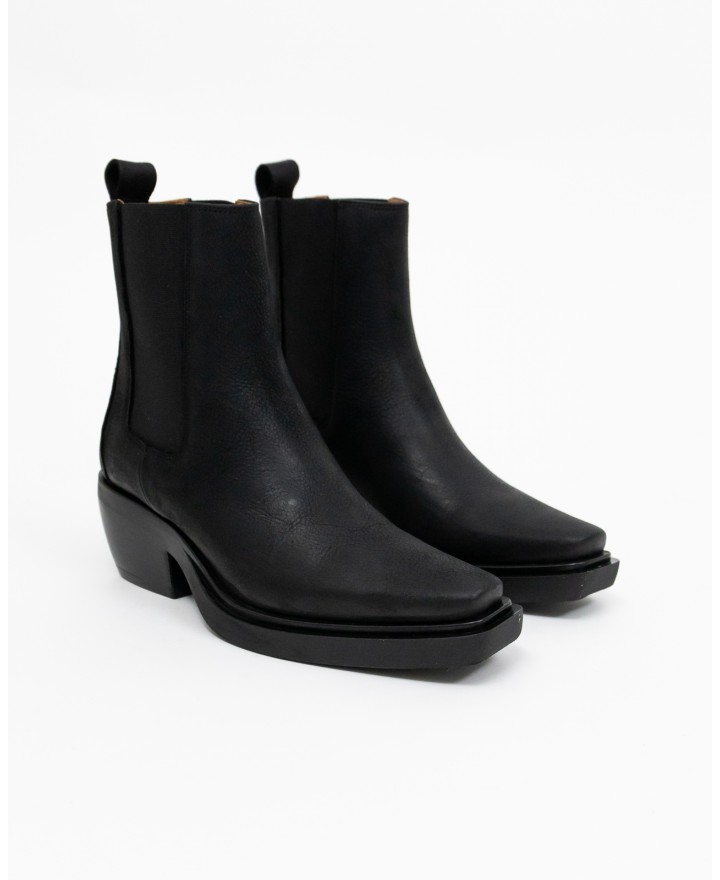 Copenhagen - Women's Black Nubuck Leather Low Texan Boots CPH236 NAB BLK I24