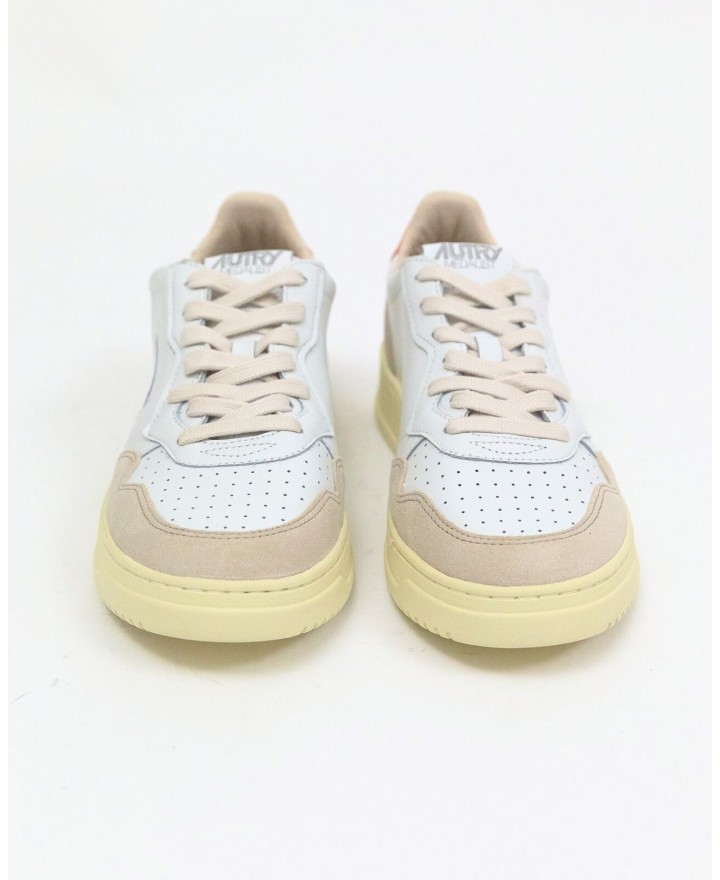 Autry - Scarpa Medalist Pelle/Suede Bianca/Arancio Donna AULW LS45 CON