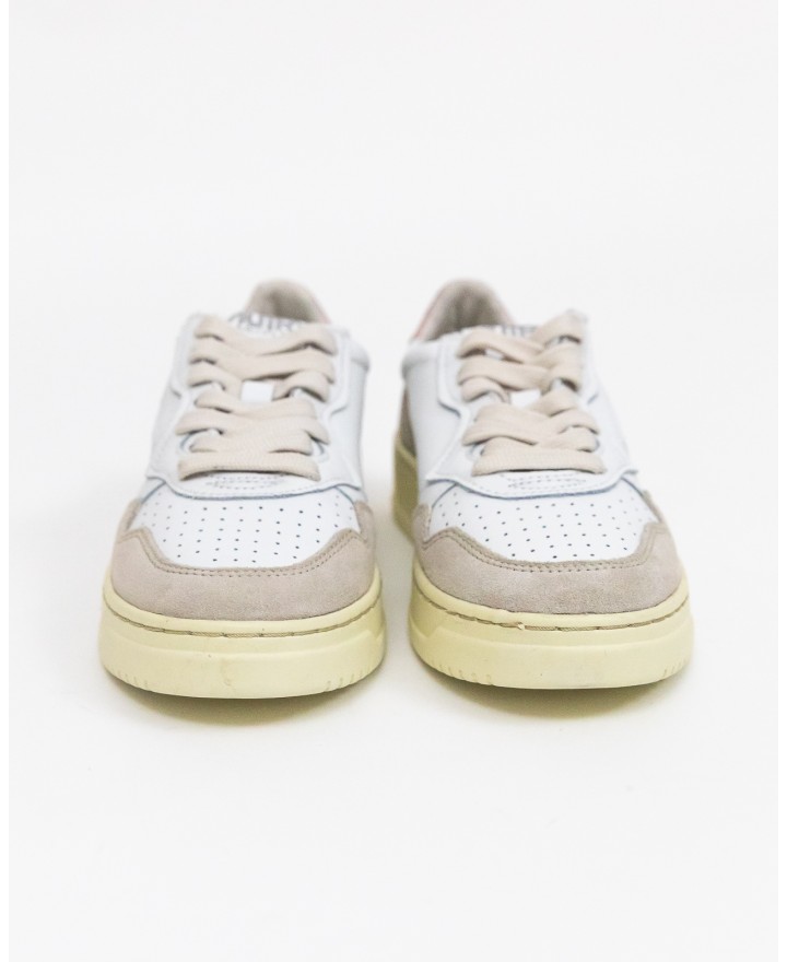 Autry - Scarpa Medalist Pelle/Suede Bianca/Rosa Cipria Donna AULW LS37 CON