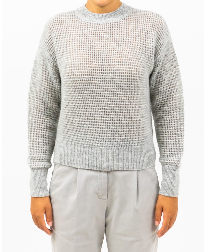 Peserico - Pearl Grey Women's Knitted Crew Neck Sweater A99552F07 09240 976 I24