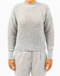Peserico - Pearl Grey Women's Knitted Crew Neck Sweater A99552F07 09240 976 I24