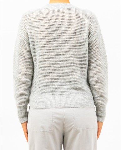 Peserico - Pearl Grey Women's Knitted Crew Neck Sweater A99552F07 09240 976 I24