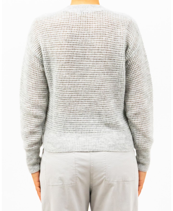 Peserico - Pearl Grey Women's Knitted Crew Neck Sweater A99552F07 09240 976 I24