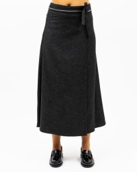 Peserico - Women's Charcoal Grey Long Wallet Skirt P05006A 03204 973 I24