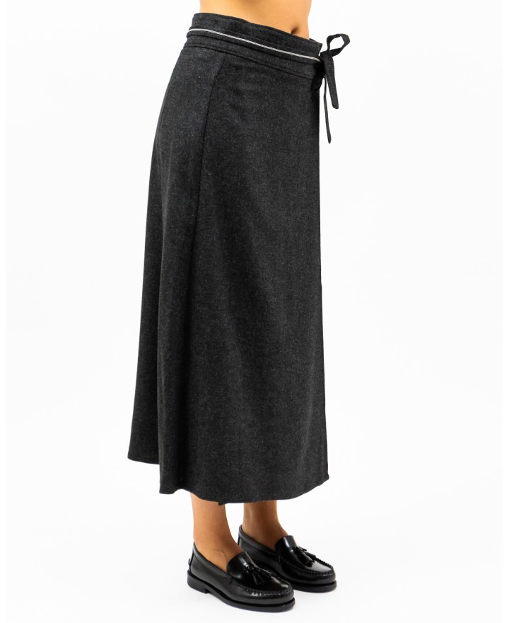 Peserico - Women's Charcoal Grey Long Wallet Skirt P05006A 03204 973 I24