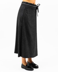 Peserico - Women's Charcoal Grey Long Wallet Skirt P05006A 03204 973 I24